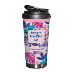 Outlet Personalised 16oz Stainless Steel Travel Mug - Living a Beautiful Life Personalised Mugs|Mugs