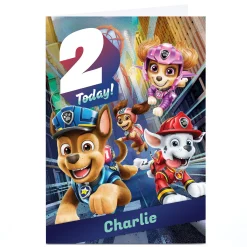 New Personalised Paw Patrol Movie 2nd Birthday Card Kids For Granddaughter|Tv & Film