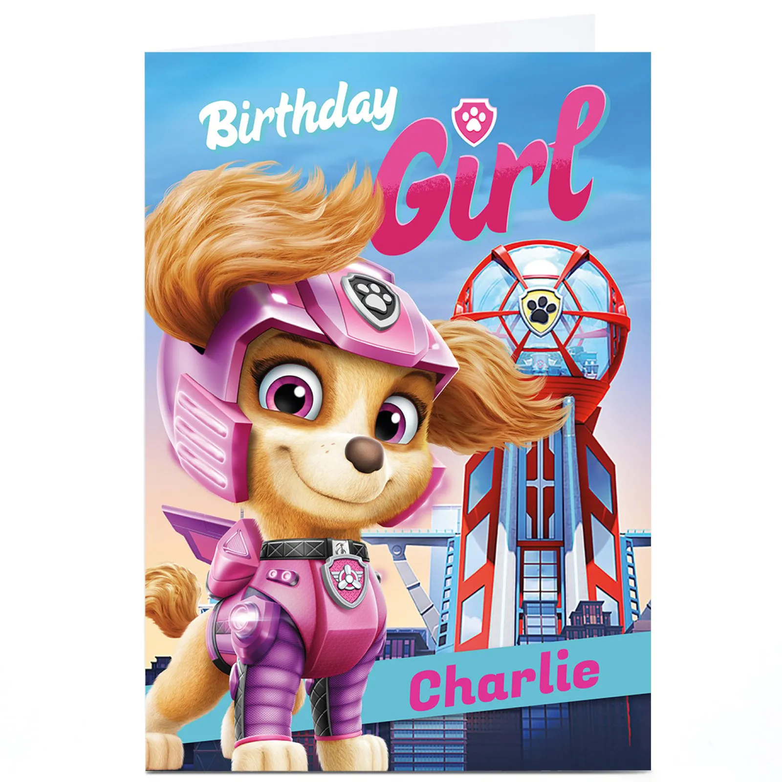 New Personalised Paw Patrol Movie Birthday Card - Birthday Girl Kids Tv & Film|For Kids