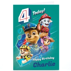 Outlet Personalised Paw Patrol Movie 4th Birthday Card Kids Tv & Film|Special Age