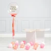 New Personalised Peach Confetti Tassel Bubblegum Balloon & Minis - DELIVERED INFLATED! Personalised Party|Balloons For Her