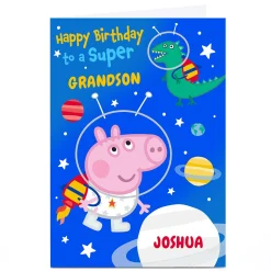 Online Personalised Peppa Pig Birthday Card - Space Dinosaur Kids Tv & Film|For Kids