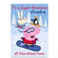 Clearance Personalised Peppa Pig Christmas Card - Grandson Tv & Film|Christmas