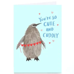 Sale Personalised Pesto Penguin Card - You're so Cute and Cuddly Trending|Birthday