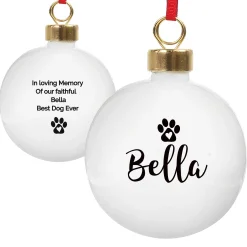 New Personalised Pet Ceramic Bauble Gifts For Pets|Christmas Gifts