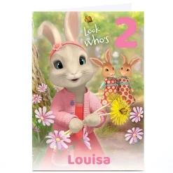 Kids Card Factory Personalised Peter Rabbit Birthday Card - Look Who's..., Editable Age