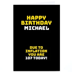 Card Factory Personalised PG Quips Birthday Card - Age Inflation