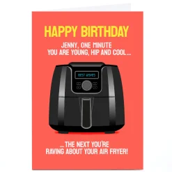 Card Factory Personalised PG Quips Birthday Card - Hip & Cool Air Fryer