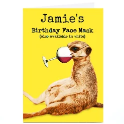 Best Personalised PG Quips Birthday Card - Meerkat Mask For Him|Birthday