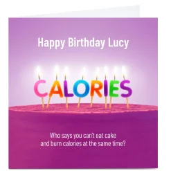 Outlet Personalised PG Quips Birthday Card - Eat Cake Burn Calories For Everyone|Funny