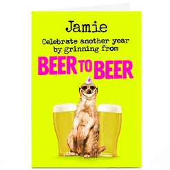 Card Factory Personalised PG Quips Card - Beer To Beer