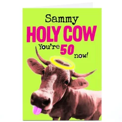 Card Factory Personalised PG Quips Card - Holy Cow