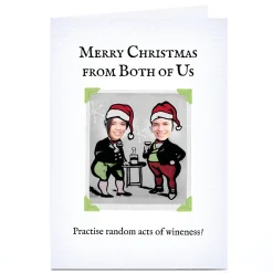 Card Factory Personalised PG Quips Christmas Card - Acts of Wineness