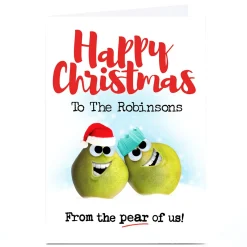 Card Factory Personalised PG Quips Christmas Card - From the Pear of Us!