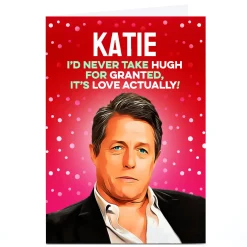 Card Factory Personalised PG Quips Christmas Card - Take Hugh For Granted