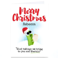 Discount Personalised PG Quips Christmas Card - Gherkin Funny|Christmas