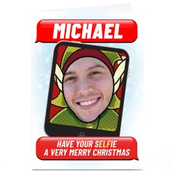 Card Factory Personalised PG Quips Christmas Photo Card - Have Your Selfie