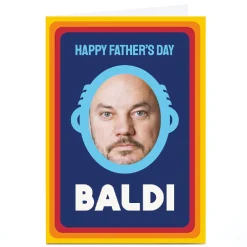 Card Factory Personalised PG Quips Father's Day Card - BALDI