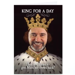 Card Factory Personalised PG Quips Father's Day Card - King for a day