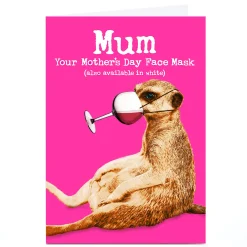 Card Factory Personalised PG Quips Mother's Day Card - Wine Mask