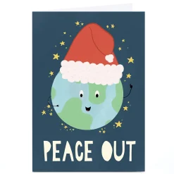 Card Factory Personalised Phoebe Munger Christmas Card - Peace Out