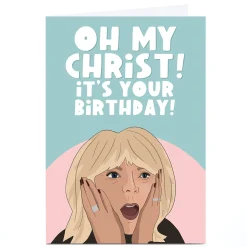 Outlet Personalised Phoebe Munger Birthday Card - Oh My Christ! For Friend|For Friend