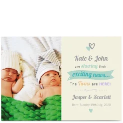 Discount Personalised Photo Card - Baby Exciting News New Baby|Photo