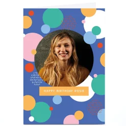 Kids Card Factory Personalised Photo Card - Spotty Birthday