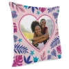 Card Factory Personalised Photo Cushion - Bright Florals Heart
