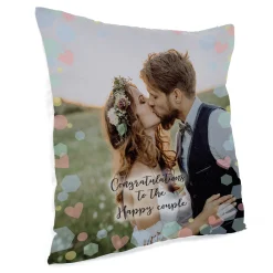 Personalised Photo Upload Cushion - Congratulations To The Happy Couple Personalised Cushions|Photo Gifts