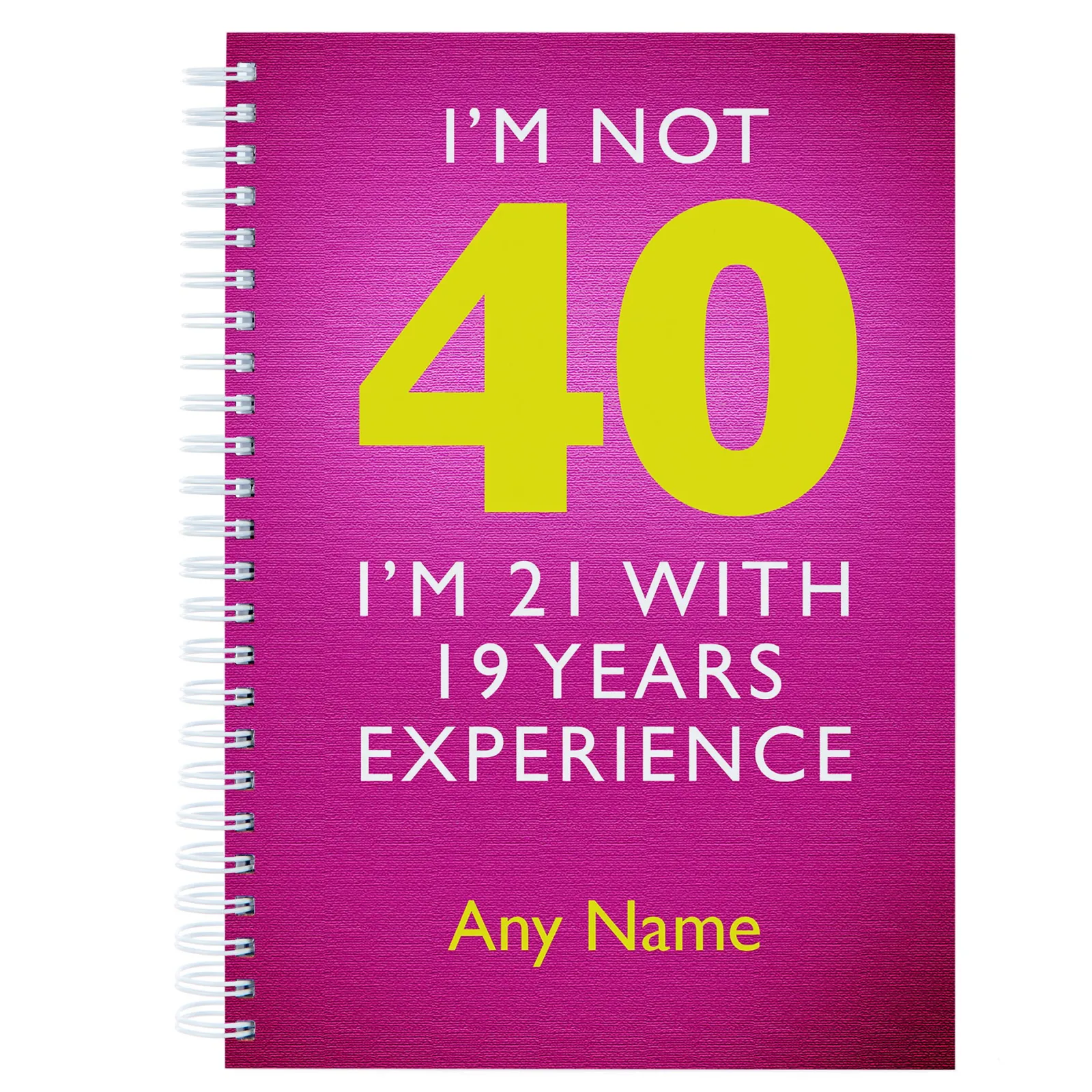 Best Personalised Pink I'm Not 40 Notebook 40Th Birthday|Personalised Notebooks And Stationery