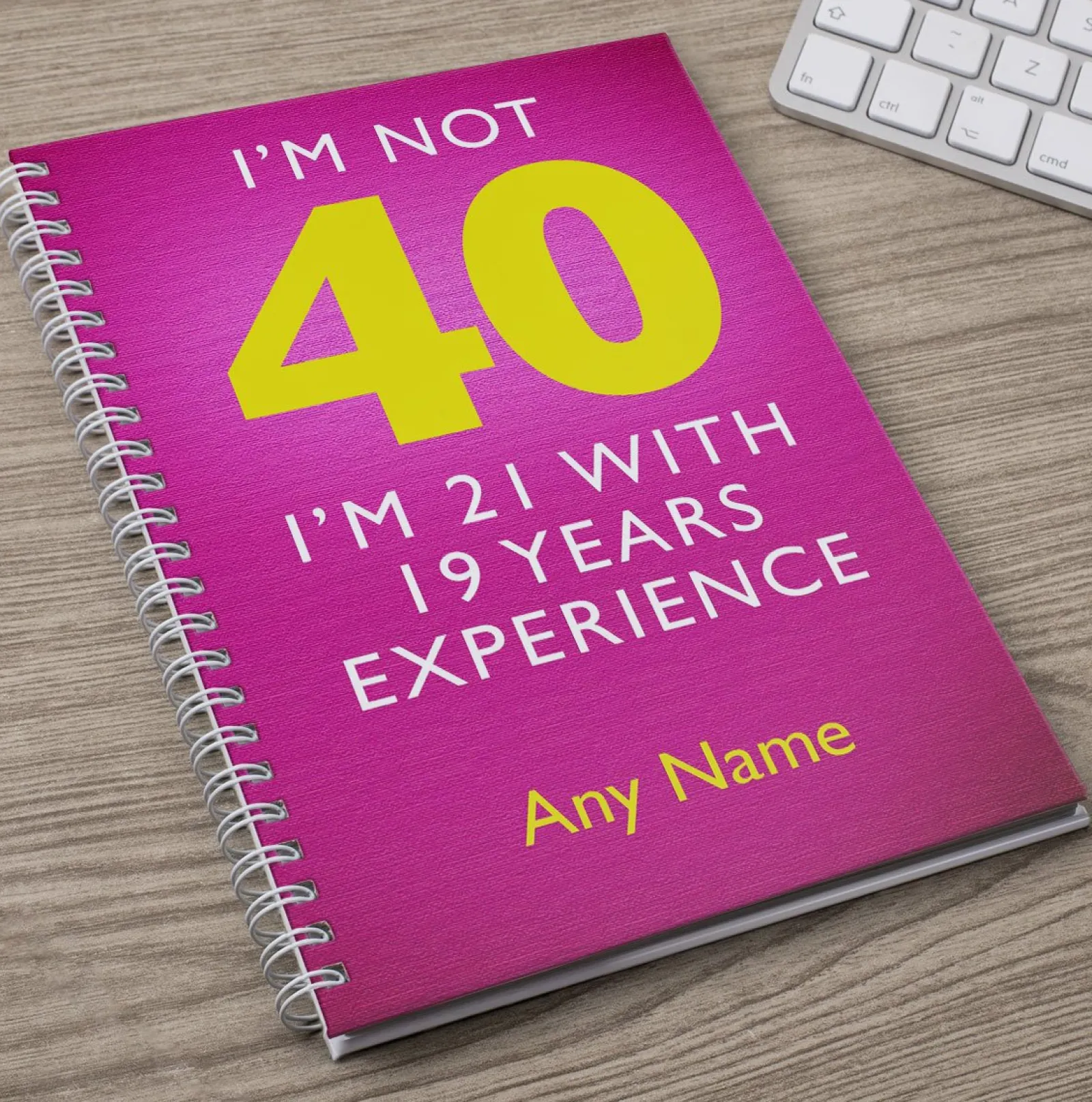 Best Personalised Pink I'm Not 40 Notebook 40Th Birthday|Personalised Notebooks And Stationery