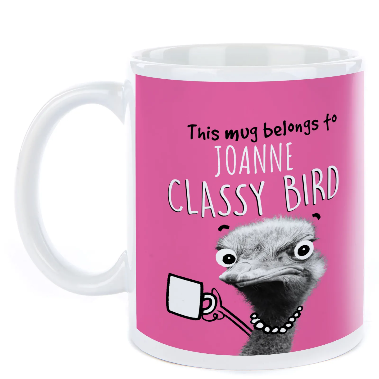 Kids Card Factory Personalised Pink Pet Shop Mug - Classy Bird