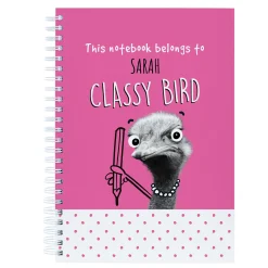 Kids Card Factory Personalised Pink Pet Shop Notebook - Classy Bird