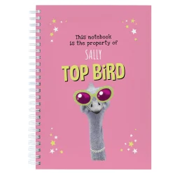 Kids Card Factory Personalised Pink Pet Shop Notebook - Top Bird