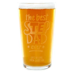Card Factory Personalised Pint Glass - The Best Stepdad