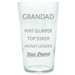 Card Factory Personalised Pint Glass - Total Legend, Grandad