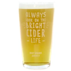 Card Factory Personalised Pint Glass - Bright Cider Life