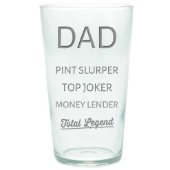 Card Factory Personalised Pint Glass - Total Legend, Dad