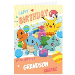 Kids Card Factory Personalised Pokemon Birthday Card - To An Awesome