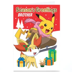 Sale Personalised Pokemon Christmas Card - Sleigh Ride Tv & Film|Christmas