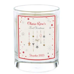 Card Factory Personalised Pomegranate & Cashmere Scented First Christmas Candle