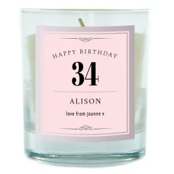 Best Personalised Pomegranate & Cashmere Scented Candle - Birthday Pink 30Th Birthday|Scented Candles