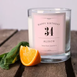 Best Personalised Pomegranate & Cashmere Scented Candle - Birthday Pink 30Th Birthday|Scented Candles