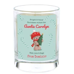 Card Factory Personalised Pomegranate & Cashmere Scented Christmas Candle - Love and Hugs