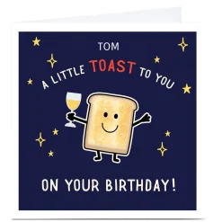 Card Factory Personalised Pop! Birthday Card - A Little Toast To You