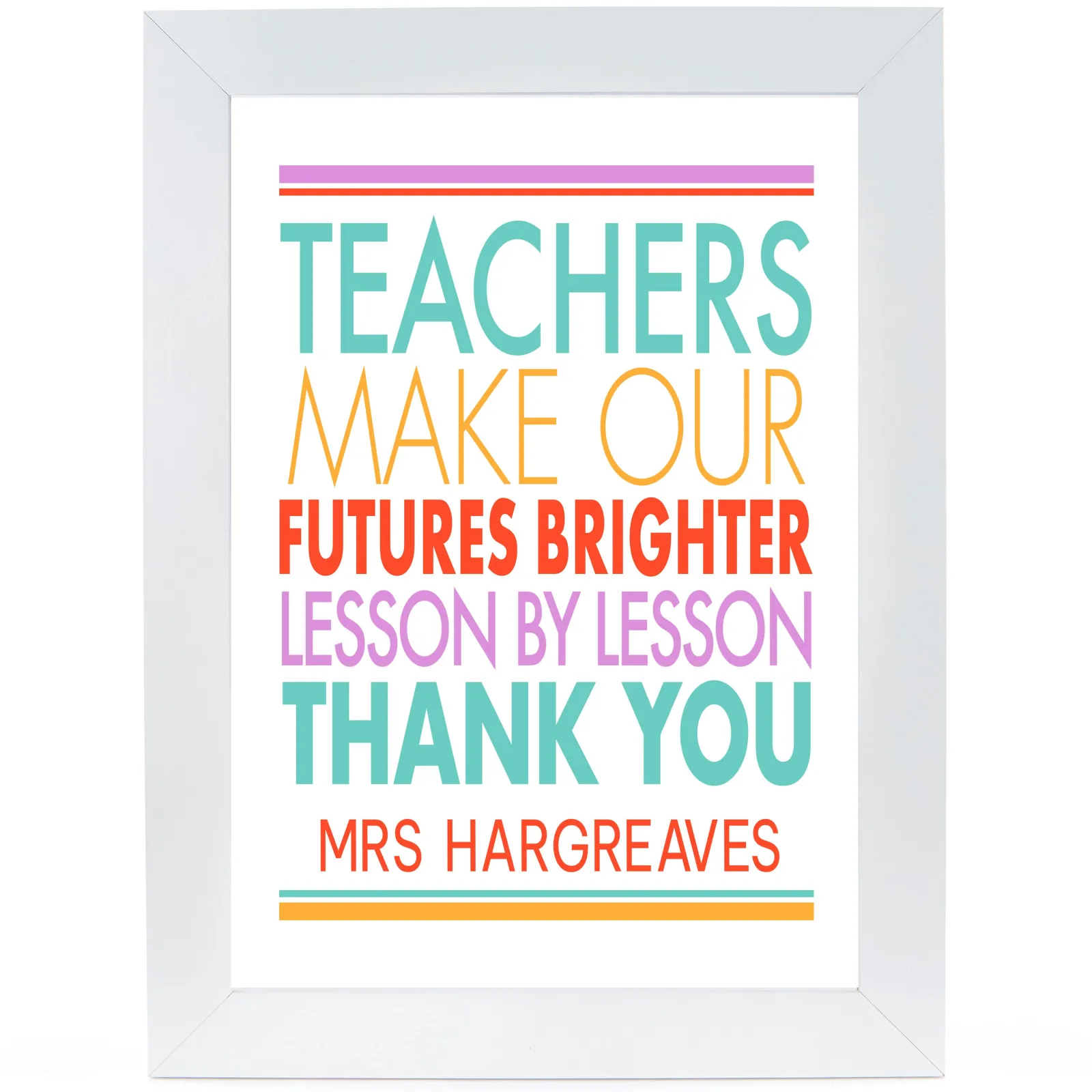 Discount Personalised Print - Teachers Make Our Futures Brighter Personalised Canvas & Wall Art|Photo Prints & Wall Art