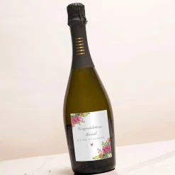 Card Factory Personalised Prosecco - Floral It's Time To Celebrate