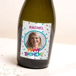 Clearance Personalised Prosecco - Happy Birthday Bright Confetti Photo Gifts|Gifts For Him
