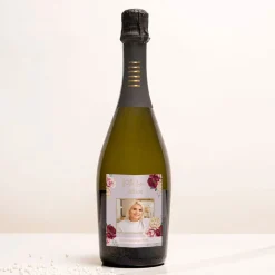 Card Factory Personalised Prosecco - Photo Purple Florals
